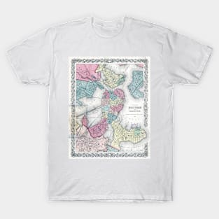 Vintage Map of Boston (1856) T-Shirt